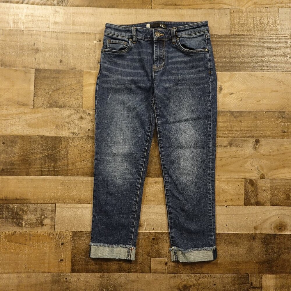 KUT‎ from the Kloth Amy Crop Straight Leg Jeans Women’s 2 Dark Wash